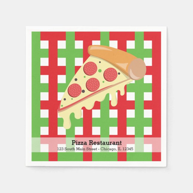 Pizza restaurant paper napkins (Front)
