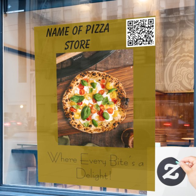 Pizza Restaurant Window Cling (Cafe Window)
