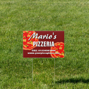 Pizza Restaurant Yard Sign for Pizzeria