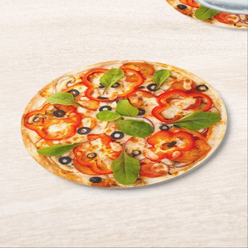 Pizza Round Paper Coaster