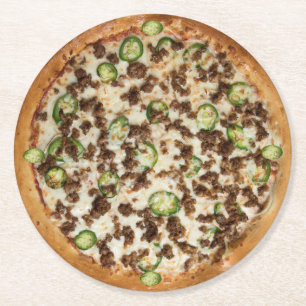 Pizza Round Paper Coaster