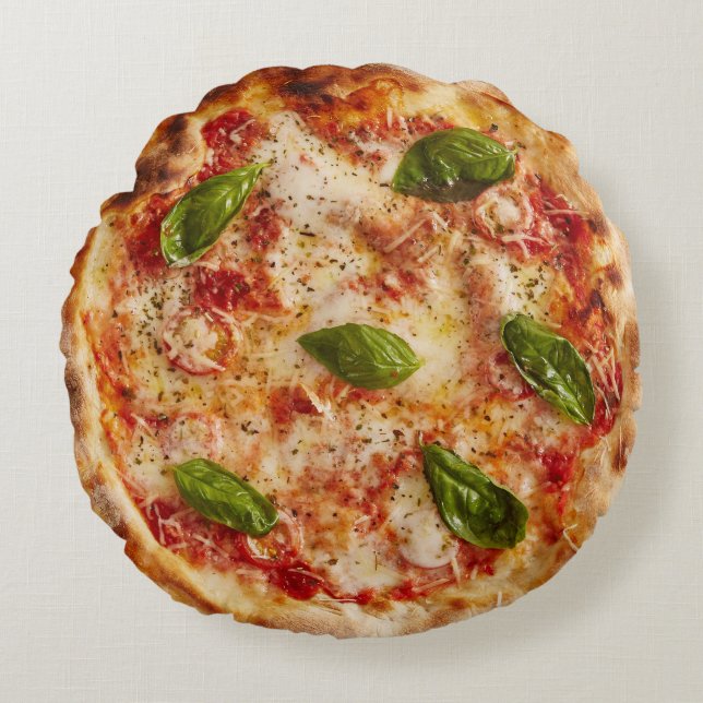 Pizza Round Throw Pillow (Front)