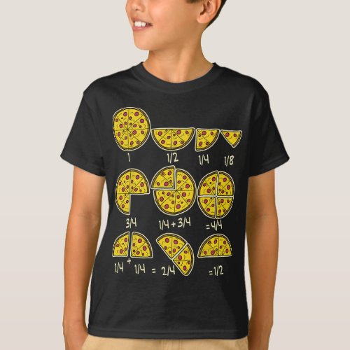 Pizza Salami Cheese Quick Math Fractions Math Teac T_Shirt