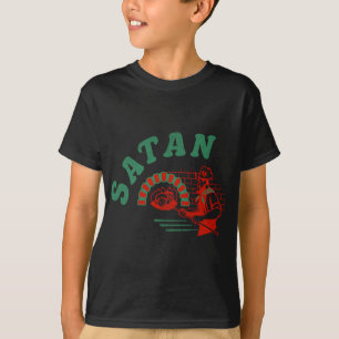 Pizza Satan Occult Punk Goth Baphomet Devil Black T-Shirt