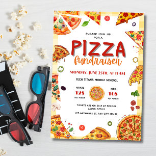Pizza School Charity Fundraiser Pizza Dinner Party Invitation