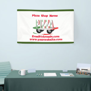 Pizza service,red green ,personalized  banner