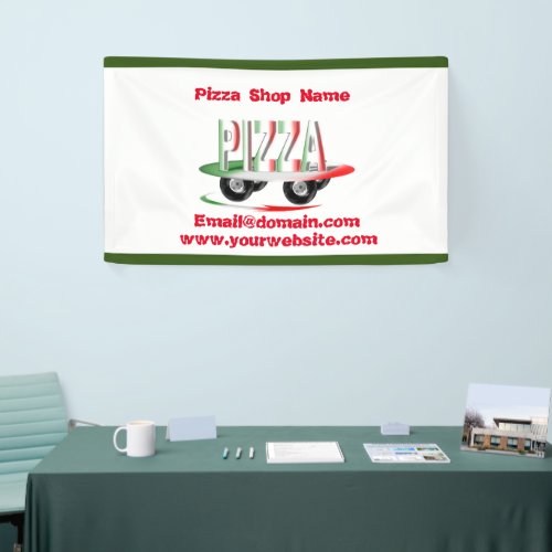 Pizza servicered green personalized  banner
