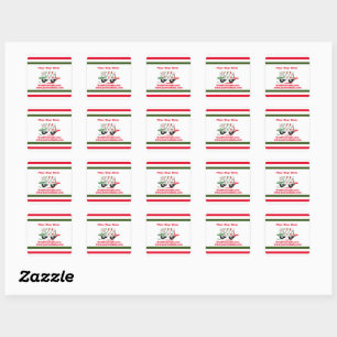 Pizza service,red green ,personalized square sticker