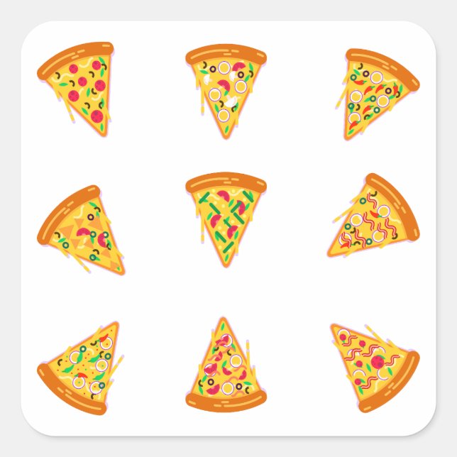 Pizza Set Pack: Delicious Deals & Bundles Square Sticker (Front)