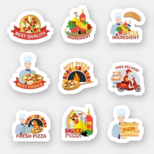 Pizza set sticker