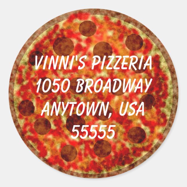 Pizza Shaped Return Address Label (Front)