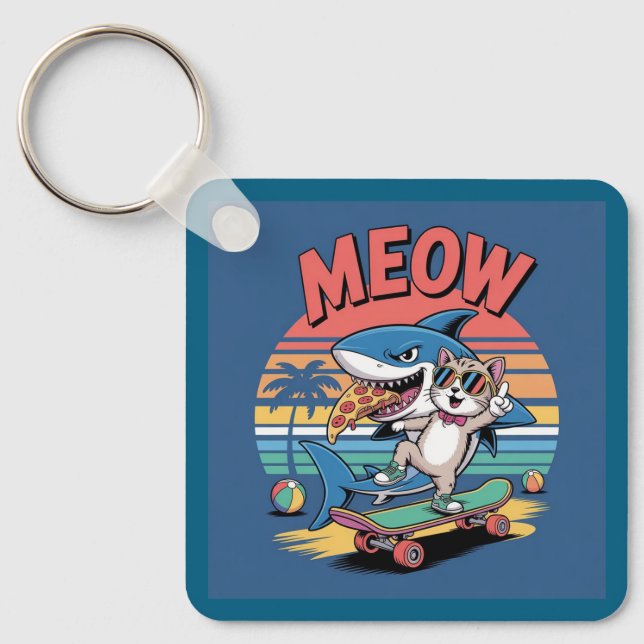 Pizza shark keychain (Front)