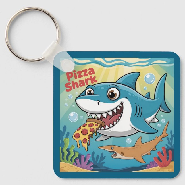 Pizza shark keychain (Front)