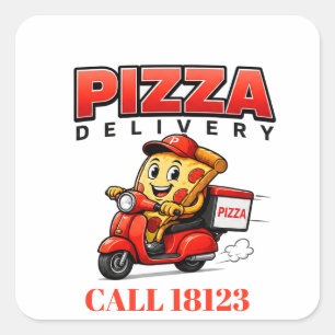 🍕 Pizza Shop Delivery Staff Uniform Crew 🍕 Square Sticker