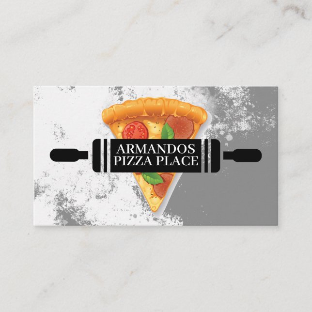 Pizza Shop Logo | Restuarant Business Card (Front)
