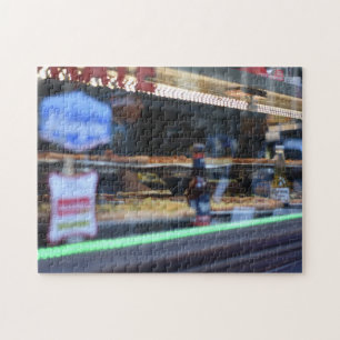 Pizza Shop Reflection Midtown Manhattan New York Jigsaw Puzzle