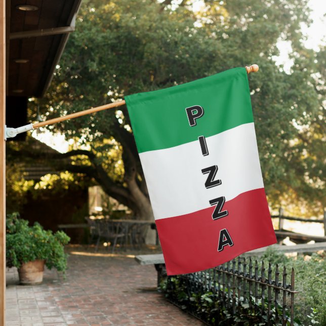 Pizza Shop Side Walk Advertising  House Flag (In SItu)