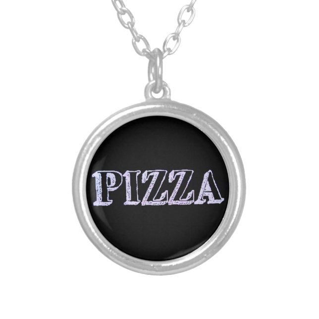 Pizza Silver Plated Necklace (Front)