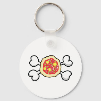 pizza Skull and Crossbones Keychain