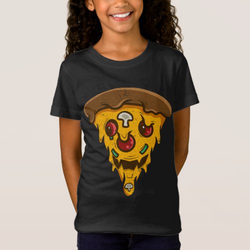 Pizza Skull Halloween Design Funny Pizza Lover T_Shirt