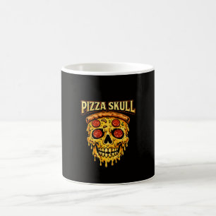 Pizza Skull Vintage Dark Humor Food Lover Design Coffee Mug