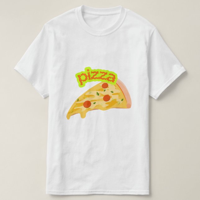 Pizza Slice Art - Cheesy Delicious Food  T-Shirt (Design Front)