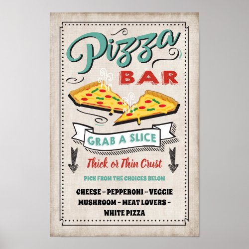 Pizza Slice Bar Party Sign