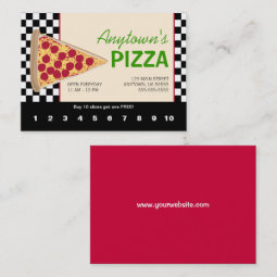 Pizza Slice & Black Checkerboard Pizza Loyalty | Zazzle