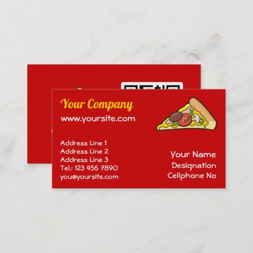 Pizza slice business card