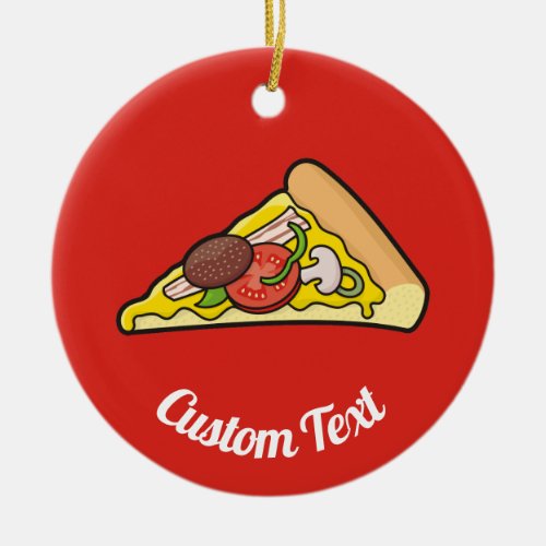 Pizza Slice Ceramic Ornament