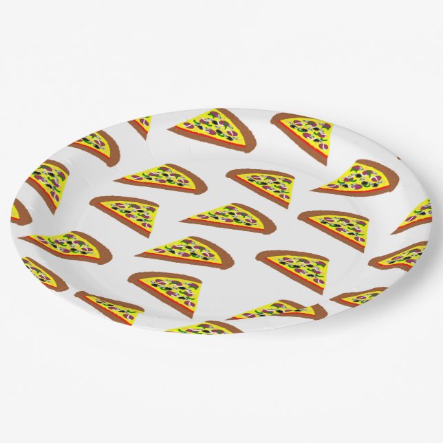 Pizza Slice Design Paper Plates (Angled)