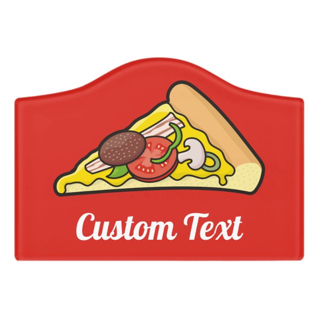 Pizza Slice Door Sign (Small Crest Front)