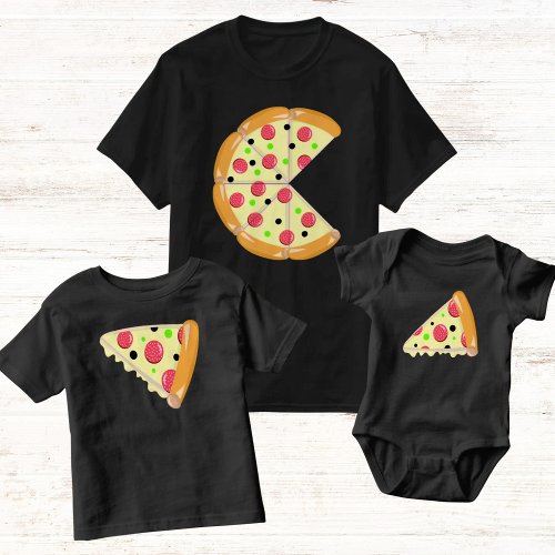 Pizza Slice Fathers Day Baby Black T_Shirt