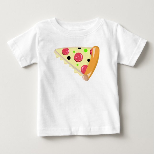 Pizza Slice Father's Day Baby White T-Shirt (Front)
