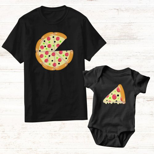 Pizza Slice Fathers Day Black Baby Bodysuit