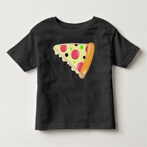 Pizza Slice Fathers Day Toddler Black T_Shirt