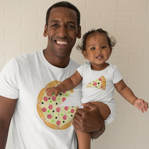 Pizza Slice Fathers Day White Baby Bodysuit