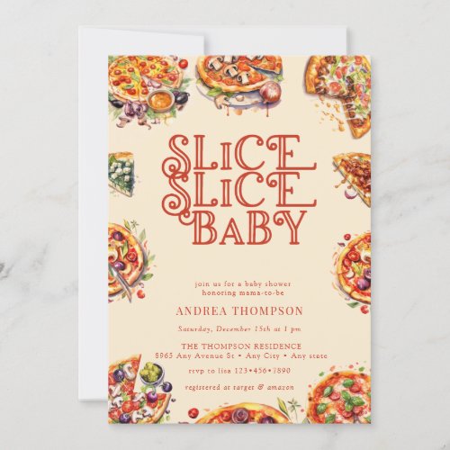 Pizza  Slice  Gender Neutral Baby Shower   Invitation