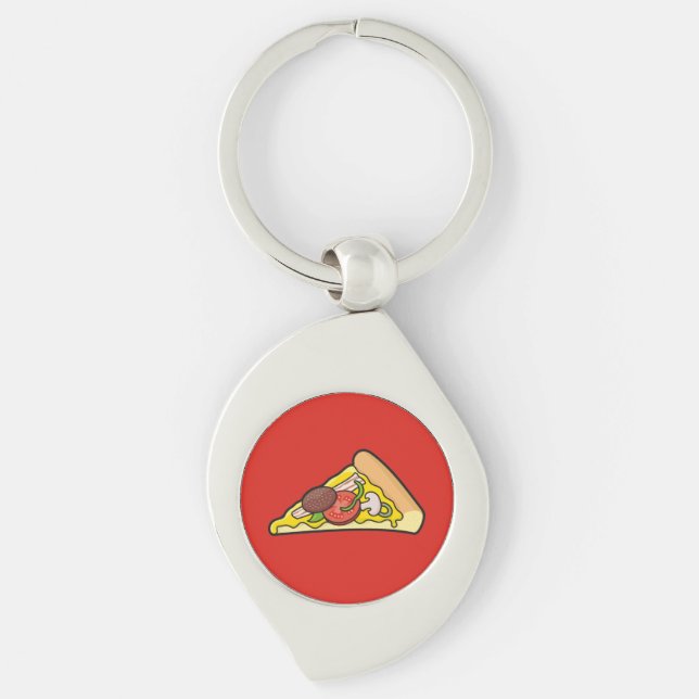 Pizza slice keychain (Front)