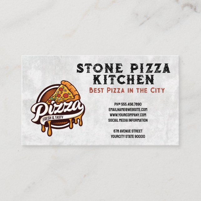 Pizza Slice Logo | Restaurant  Business Card (Front)
