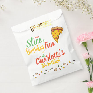 Pizza, Slice of Birthday fun, kawaii Favor Bag
