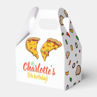 Pizza, Slice of Birthday fun, kawaii Favor Boxes