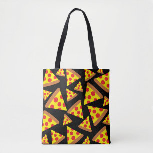 Pizza slice pattern tote bag