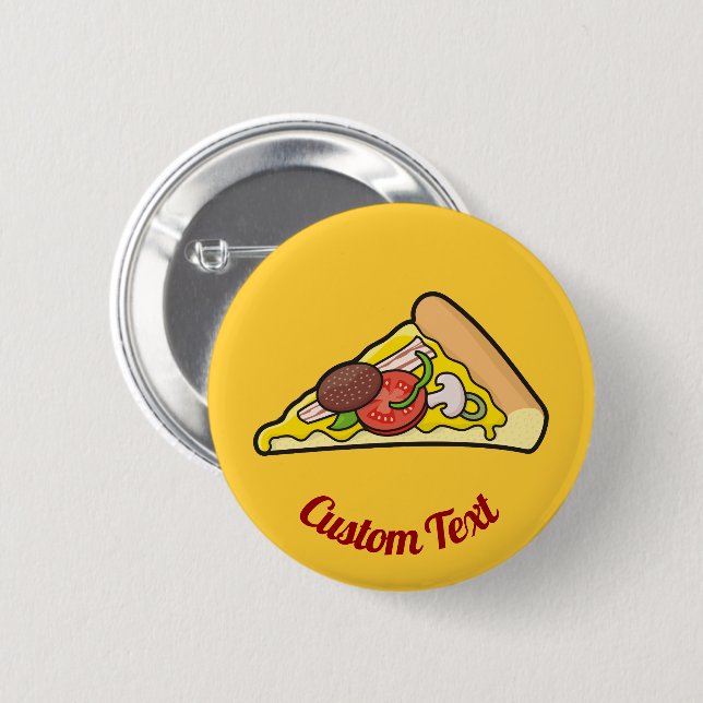 Pizza slice pinback button (Front & Back)
