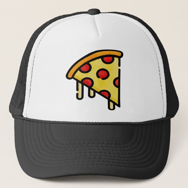 pizza, slice, pizza slice, dripping, pepperoni, fo trucker hat (Front)