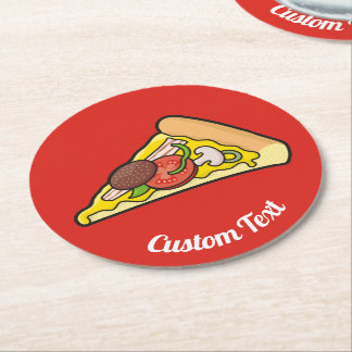 Pizza Slice Round Paper Coaster