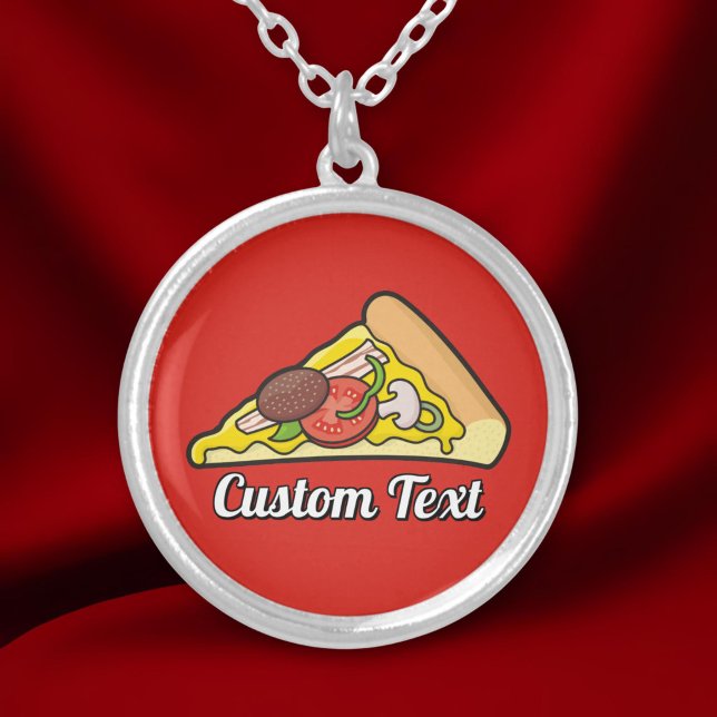 Pizza slice silver plated necklace (Creator Uploaded)