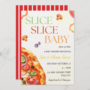 Pizza Slice Slice Baby Coed Baby Shower Invitation