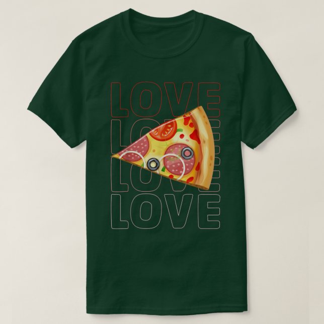 Pizza Slice Valentines Couples Matching Pajamas Fo T-Shirt (Design Front)