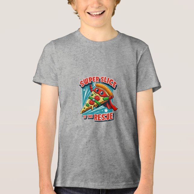 Pizza Slice with a Cape Tri-Blend Shirt (Front)